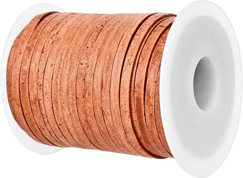 GENIQUE 3mm Leather Cord, 1/8 inch Leather String Cord for Shoe Laces, Necklace, Bracelets, Jewelry Making, Crafting (3mm Light Brown Distressed 5Mtr) - Image 1